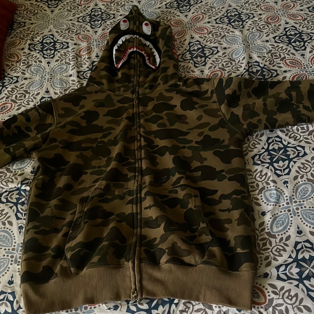 Bape Camo hoodie shark full zip up